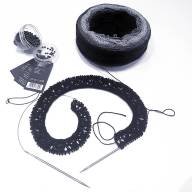 &#039;Grey to Black Gradient&#039; Crescent Lace Shawl - 'Grey to Black Gradient' Crescent Lace Shawl