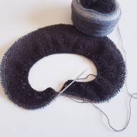 &#039;Grey to Black Gradient&#039; Crescent Lace Shawl - 'Grey to Black Gradient' Crescent Lace Shawl