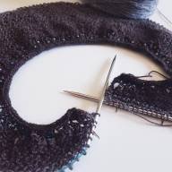 &#039;Grey to Black Gradient&#039; Crescent Lace Shawl - 'Grey to Black Gradient' Crescent Lace Shawl