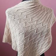 &#039;Off White Texture&#039; Triangular Shawlette - 'Off White Texture' Triangular Shawlette