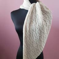 &#039;Off White Texture&#039; Triangular Shawlette - 'Off White Texture' Triangular Shawlette