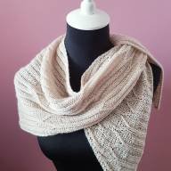 &#039;Off White Texture&#039; Triangular Shawlette - 'Off White Texture' Triangular Shawlette
