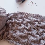 &#039;Grey with a Blink&#039; Crescent Lace Shawl - 'Grey with a Blink' Crescent Lace Shawl