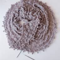 &#039;Grey with a Blink&#039; Crescent Lace Shawl - 'Grey with a Blink' Crescent Lace Shawl