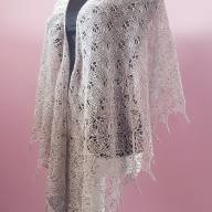 &#039;Grey with a Blink&#039; Crescent Lace Shawl - 'Grey with a Blink' Crescent Lace Shawl