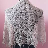 &#039;Grey with a Blink&#039; Crescent Lace Shawl - 'Grey with a Blink' Crescent Lace Shawl