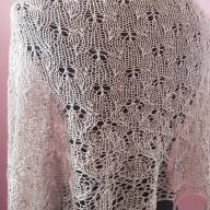 &#039;Grey with a Blink&#039; Crescent Lace Shawl - 'Grey with a Blink' Crescent Lace Shawl