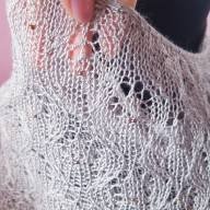 &#039;Grey with a Blink&#039; Crescent Lace Shawl - 'Grey with a Blink' Crescent Lace Shawl