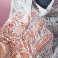 &#039;Grey with a Blink&#039; Crescent Lace Shawl - 'Grey with a Blink' Crescent Lace Shawl