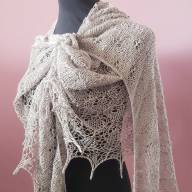 &#039;Grey with a Blink&#039; Crescent Lace Shawl - 'Grey with a Blink' Crescent Lace Shawl