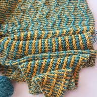 &#039;Green &amp; Yellow &#039; Large Triangular Lines &amp; Texture Shawl - 'Green & Yellow ' Large Triangular Lines & Texture Shawl