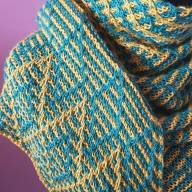 &#039;Green &amp; Yellow &#039; Large Triangular Lines &amp; Texture Shawl - 'Green & Yellow ' Large Triangular Lines & Texture Shawl