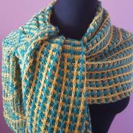 &#039;Green &amp; Yellow &#039; Large Triangular Lines &amp; Texture Shawl - 'Green & Yellow ' Large Triangular Lines & Texture Shawl