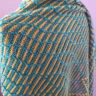 &#039;Green &amp; Yellow &#039; Large Triangular Lines &amp; Texture Shawl - 'Green & Yellow ' Large Triangular Lines & Texture Shawl