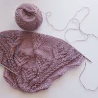 &#039;Flowers on Field&#039; Triangular Lace Shawl - 'Flowers on Field' Triangular Lace Shawl