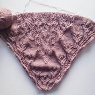 &#039;Flowers on Field&#039; Triangular Lace Shawl - 'Flowers on Field' Triangular Lace Shawl