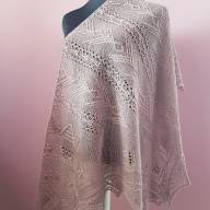 &#039;Flowers on Field&#039; Triangular Lace Shawl - 'Flowers on Field' Triangular Lace Shawl