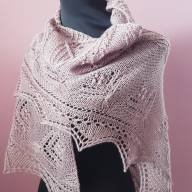 &#039;Flowers on Field&#039; Triangular Lace Shawl - 'Flowers on Field' Triangular Lace Shawl
