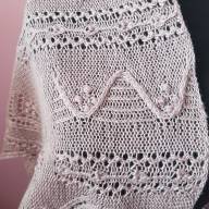 &#039;Flowers on Field&#039; Triangular Lace Shawl - 'Flowers on Field' Triangular Lace Shawl