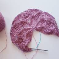 &#039;Tulips on Field&#039; Crescent Lace Shawl - 'Tulips on Field' Crescent Lace Shawl