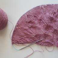 &#039;Tulips on Field&#039; Crescent Lace Shawl - 'Tulips on Field' Crescent Lace Shawl