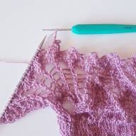 &#039;Tulips on Field&#039; Crescent Lace Shawl - 'Tulips on Field' Crescent Lace Shawl