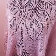 &#039;Tulips on Field&#039; Crescent Lace Shawl - 'Tulips on Field' Crescent Lace Shawl