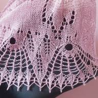 &#039;Tulips on Field&#039; Crescent Lace Shawl - 'Tulips on Field' Crescent Lace Shawl