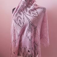 &#039;Tulips on Field&#039; Crescent Lace Shawl - 'Tulips on Field' Crescent Lace Shawl