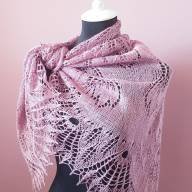 &#039;Tulips on Field&#039; Crescent Lace Shawl - 'Tulips on Field' Crescent Lace Shawl