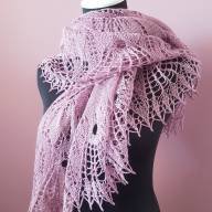 &#039;Tulips on Field&#039; Crescent Lace Shawl - 'Tulips on Field' Crescent Lace Shawl