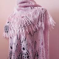 &#039;Tulips on Field&#039; Crescent Lace Shawl - 'Tulips on Field' Crescent Lace Shawl