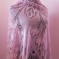 &#039;Tulips on Field&#039; Crescent Lace Shawl - 'Tulips on Field' Crescent Lace Shawl