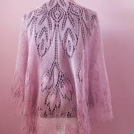 &#039;Tulips on Field&#039; Crescent Lace Shawl - 'Tulips on Field' Crescent Lace Shawl