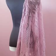 &#039;Tulips on Field&#039; Crescent Lace Shawl - 'Tulips on Field' Crescent Lace Shawl
