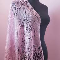 &#039;Tulips on Field&#039; Crescent Lace Shawl - 'Tulips on Field' Crescent Lace Shawl