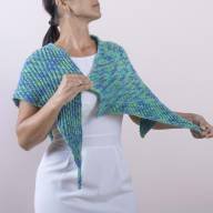 &#039;Shades of Green&#039; Asymmetric Shawlette - 'Shades of Green' Asymmetric Shawlette