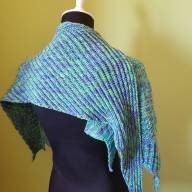 &#039;Shades of Green&#039; Asymmetric Shawlette - 'Shades of Green' Asymmetric Shawlette