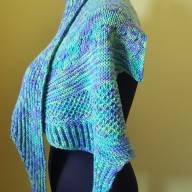&#039;Shades of Green&#039; Asymmetric Shawlette - 'Shades of Green' Asymmetric Shawlette