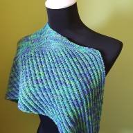&#039;Shades of Green&#039; Asymmetric Shawlette - 'Shades of Green' Asymmetric Shawlette