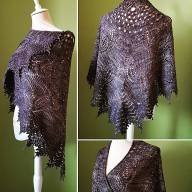 &#039;Black Tonal&#039; Triangular Lace Shawl - 'Black Tonal' Triangular Lace Shawl