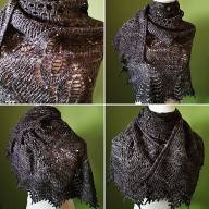 &#039;Black Tonal&#039; Triangular Lace Shawl - 'Black Tonal' Triangular Lace Shawl