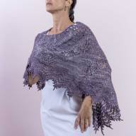&#039;Black Tonal&#039; Triangular Lace Shawl - 'Black Tonal' Triangular Lace Shawl