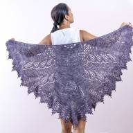 &#039;Black Tonal&#039; Triangular Lace Shawl - 'Black Tonal' Triangular Lace Shawl