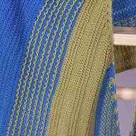 &#039;Blue &amp; Yellow Textured&#039; Large Asymmetric Shawl - 'Blue & Yellow Textured' Large Asymmetric Shawl
