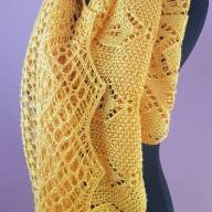 &#039;Just Yellow&#039; Triangular Large Lace Shawl - 'Just Yellow' Triangular Large Lace Shawl