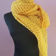 &#039;Just Yellow&#039; Triangular Large Lace Shawl - 'Just Yellow' Triangular Large Lace Shawl