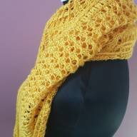 &#039;Just Yellow&#039; Triangular Large Lace Shawl - 'Just Yellow' Triangular Large Lace Shawl