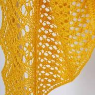 &#039;Just Yellow&#039; Triangular Large Lace Shawl - 'Just Yellow' Triangular Large Lace Shawl