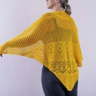 &#039;Just Yellow&#039; Triangular Large Lace Shawl - 'Just Yellow' Triangular Large Lace Shawl